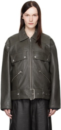 Stand Studio Gray Yara Leather Jacket
