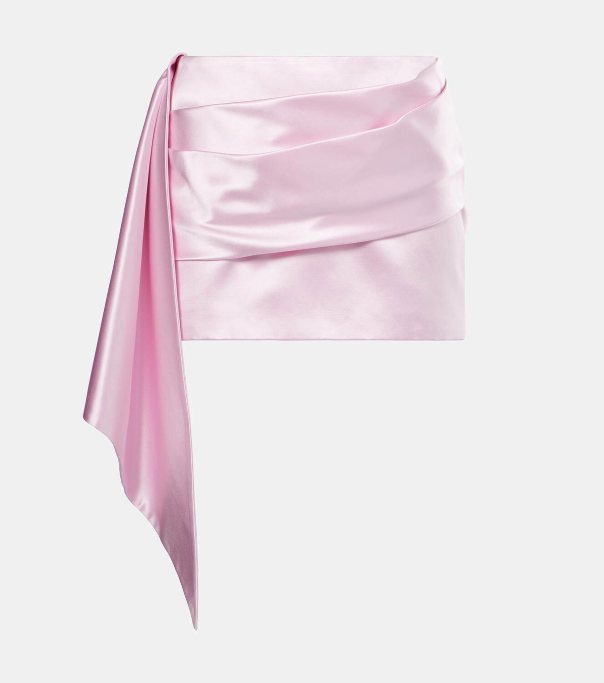 Alex Perry Draped asymmetric duchess satin miniskirt
