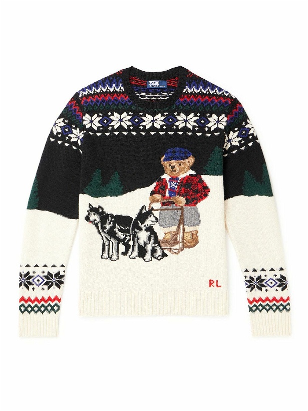 Photo: Polo Ralph Lauren - Fair Isle Intarsia Embroidered Wool-Blend Sweater - Multi