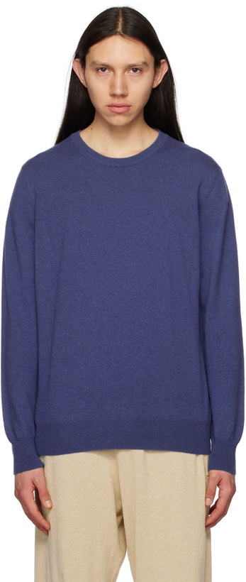 Photo: Ghiaia Cashmere Blue Crewneck Sweater