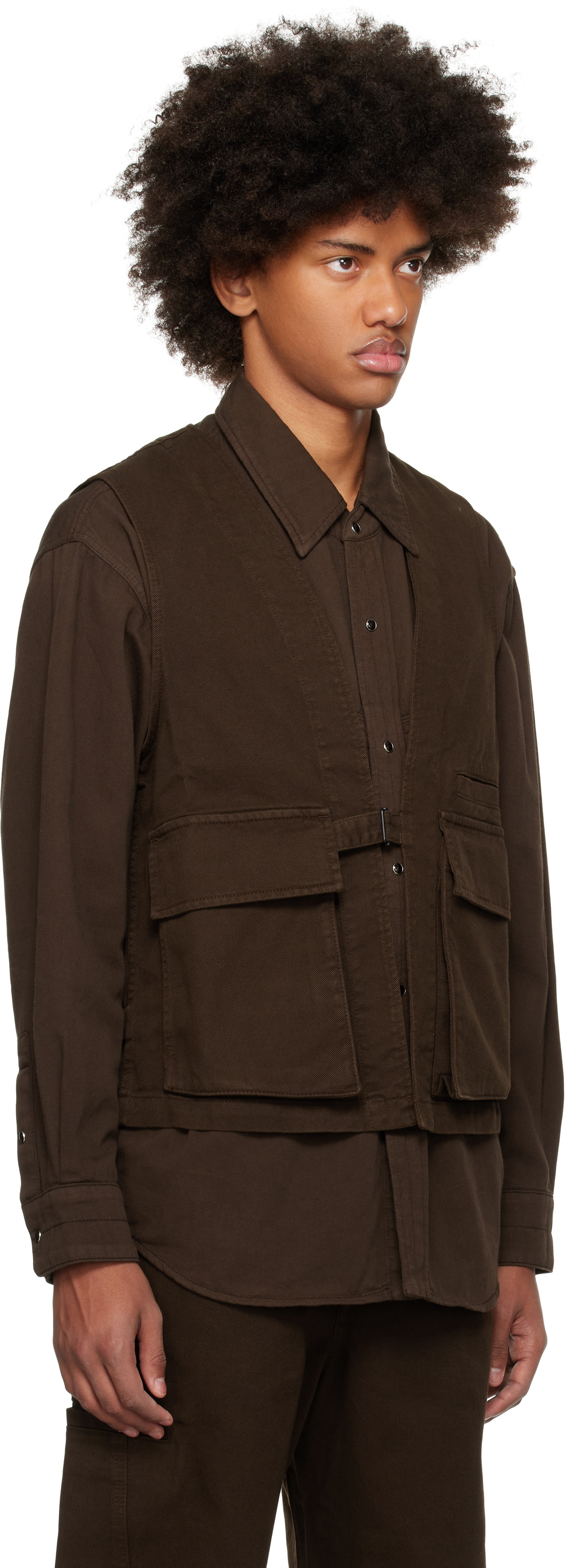 LEMAIRE Brown Utility Denim Vest Lemaire