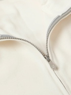 Brunello Cucinelli - Logo-Embroidered Fleece Half-Zip Sweatshirt - Neutrals
