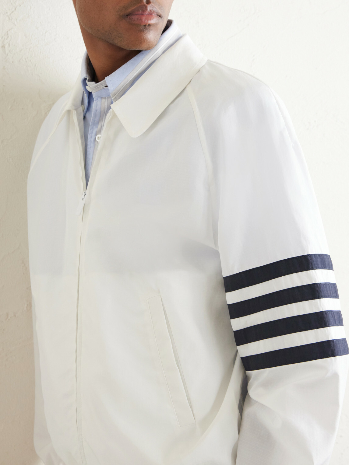 Thom Browne - Striped Ripstop Track Jacket - White