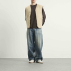 MM6 Maison Margiela Men's Light Padded Collarless Gilet in Sand/Sand