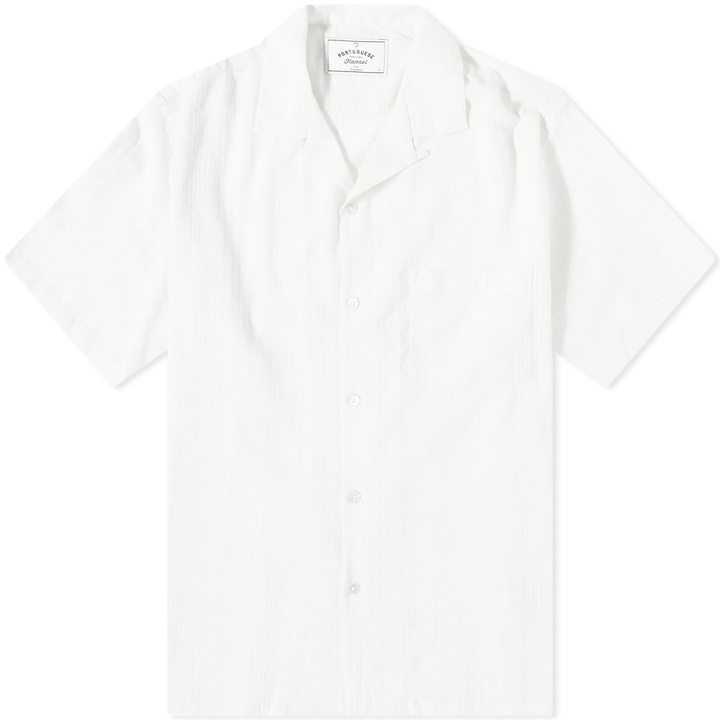 Photo: Portuguese Flannel Men's Bahia Vacation Shirt in Off White