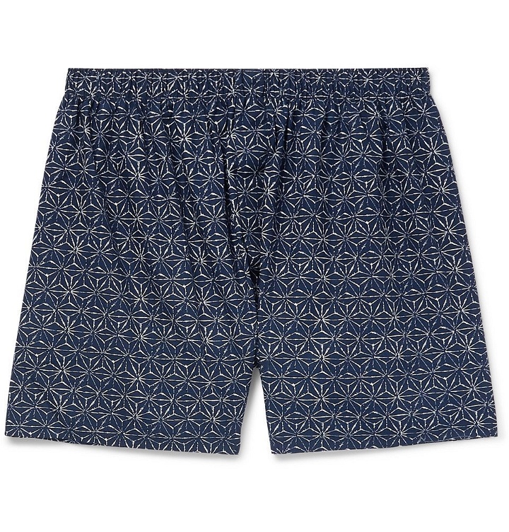 Photo: Sunspel - Printed Cotton Boxer Shorts - Men - Navy