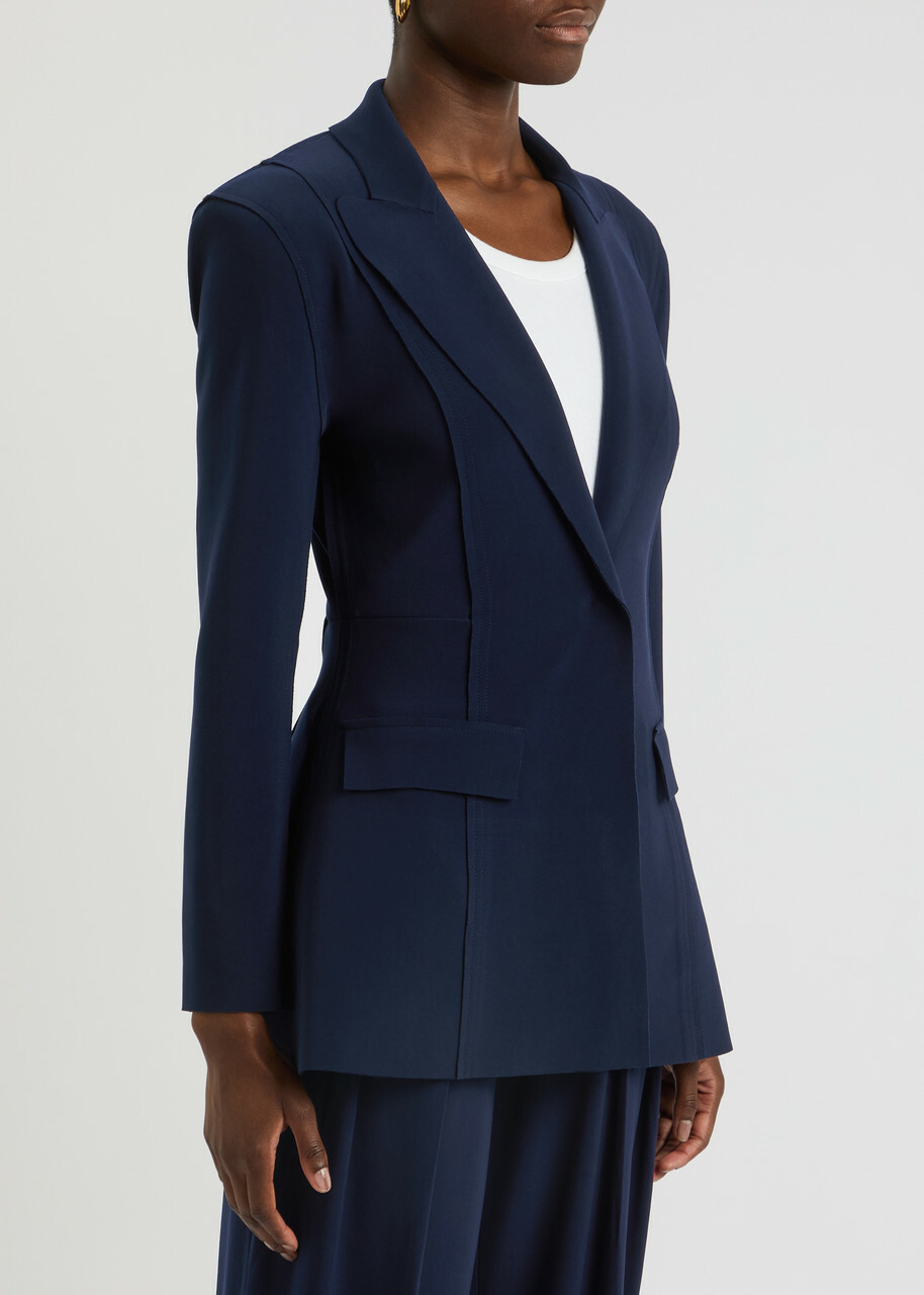 Norma Kamali Stretch-jersey Blazer Dark Navy