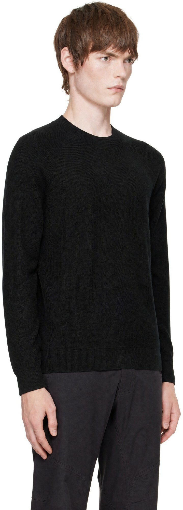 Veilance Black Conic Wool Midlayer Sweater