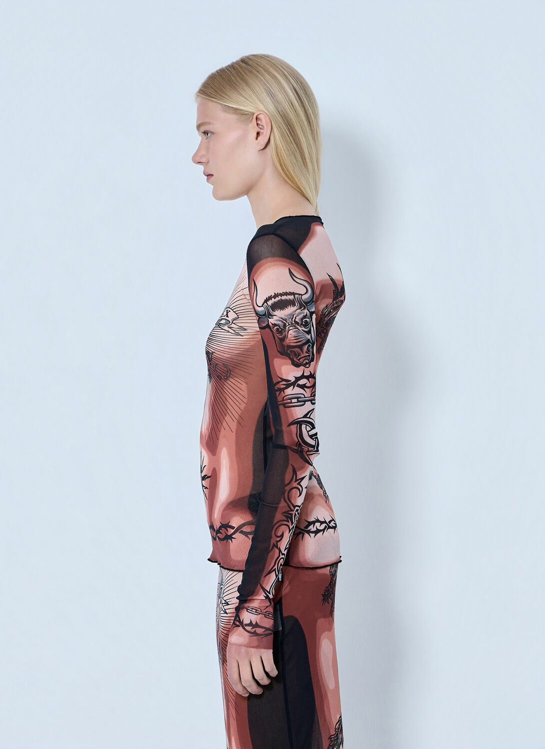 Jean Paul Gaultier Re-Edition Safe Sex Tattoo Longsleeve Top