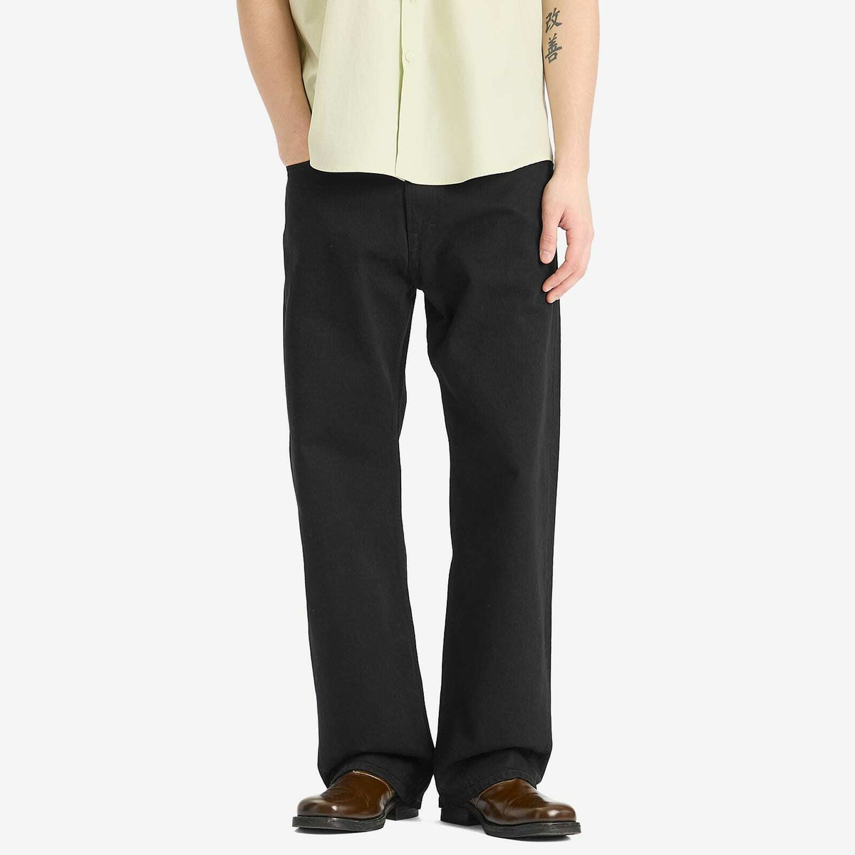 Our Legacy Men's Third Cut Straight-Leg Jeans in Black