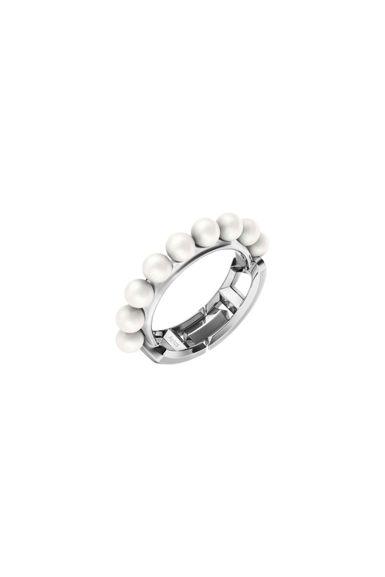 Photo: Diesel Sterling silver and pearl band ring - Rings - Unisex - Silver