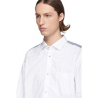 Junya Watanabe White and Blue Jacquard Shirt