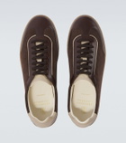 Brunello Cucinelli Leather-trimmed suede sneakers