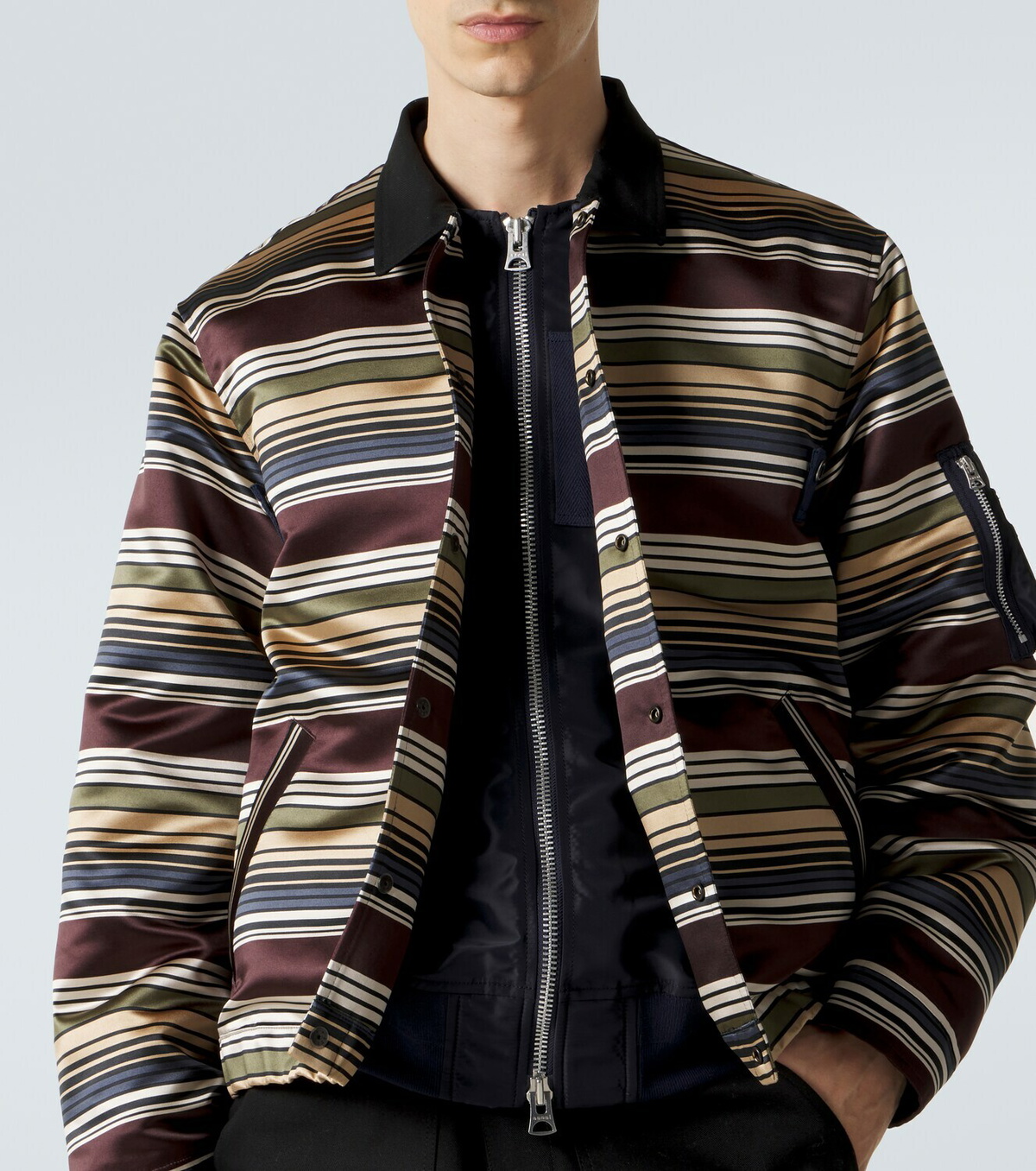 Sacai Striped blouson jacket