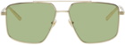 Gucci Gold & Green Shiny Endura Sunglasses
