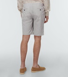 Loro Piana - Coulisse Bermuda striped wool and silk blend shorts