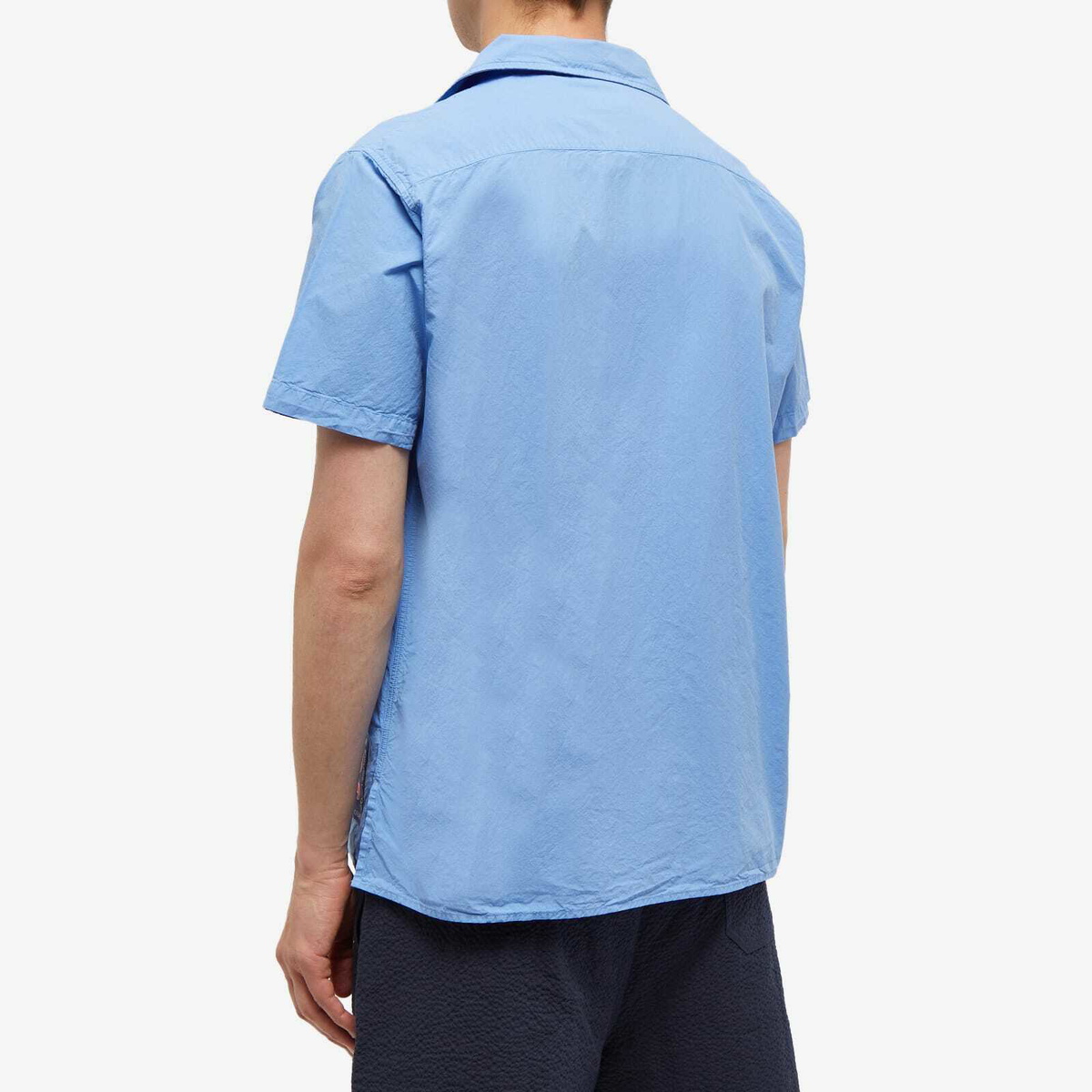 Reception Men's Daily Short Sleeve Bowling Shirt in Granada Blue