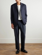 Balmain - Tapered Cropped Pleated Pinstriped Wool-Blend Trousers - Black