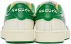 Reebok Classics Off-White & Green Club C Revenge Sneakers