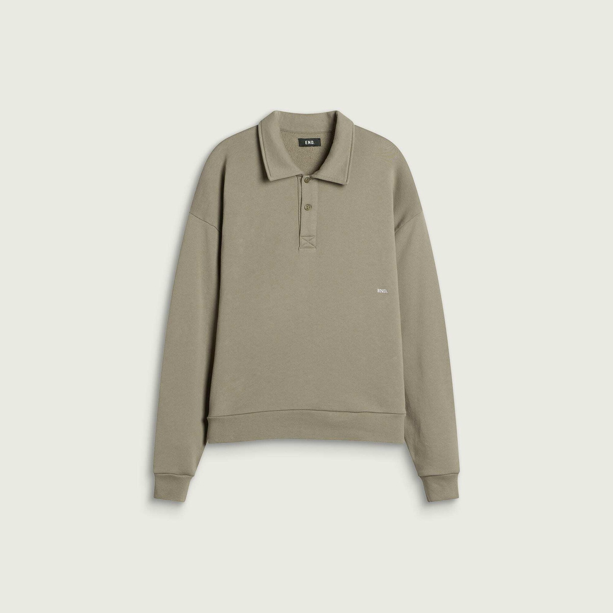 END. Signature Fleece Polo in Khaki