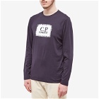 C.P. Company Men's Long Sleeve Patch Logo T-Shirt in Total Eclipse