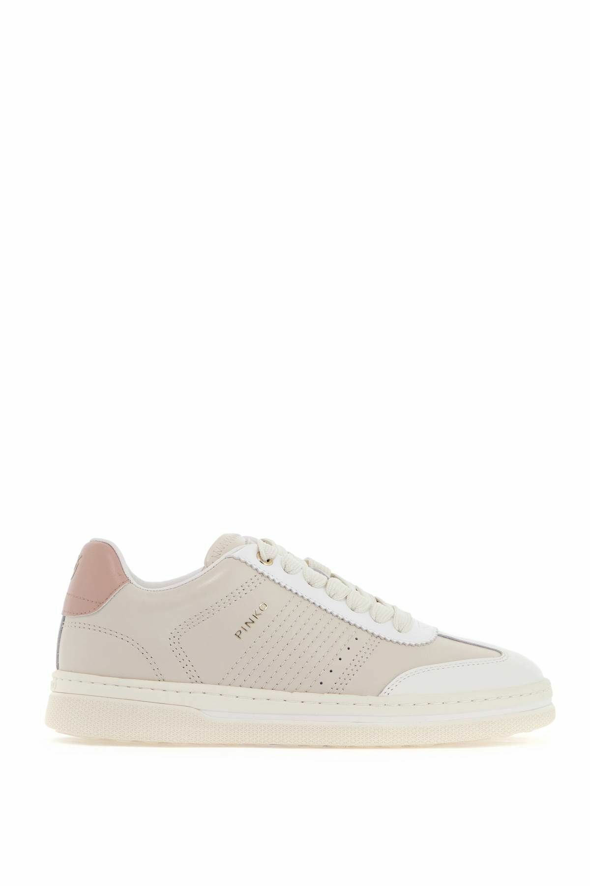 Pinko sneakers Mandy in pelle con logo Love Birds bianco argento