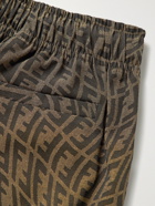 Fendi - Convertible Tapered Logo-Jacquard Drawstring Cargo Trousers - Brown