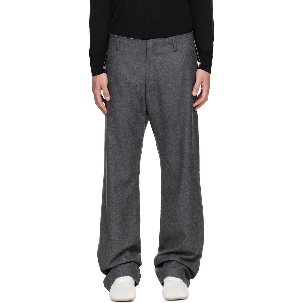 MM6 Maison Margiela Gray Pleated Cotton Wool Trousers