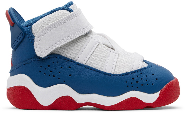 Photo: Nike Jordan Baby White & Blue Jordan 6 Rings Sneakers