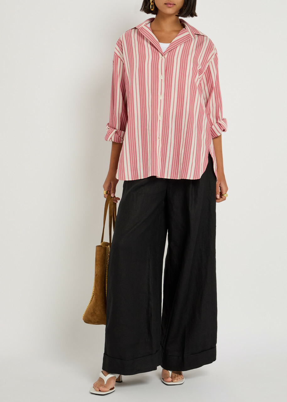 Faithfull The Brand Clove Wide-leg Linen Trousers Black