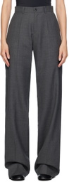 MARIE ADAM-LEENAERDT Gray Classic Wool Trousers