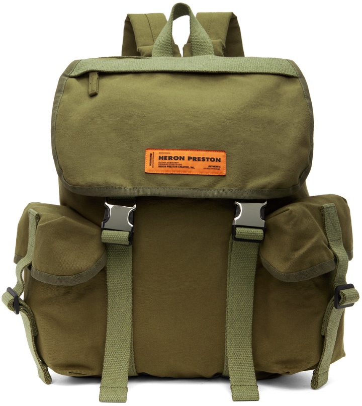 Photo: Heron Preston Khaki Cargo Pocket Backpack
