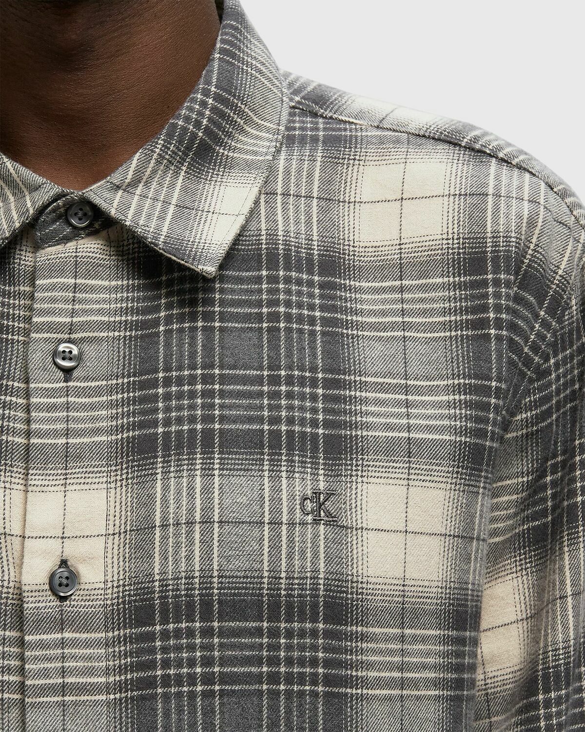 Calvin Klein Jeans LS BRUSHED PLAID EASY SHIRT Green Mens Longsleefe