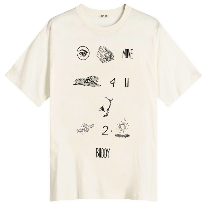 Photo: BODE Men's Rebus T-Shirt in Cream