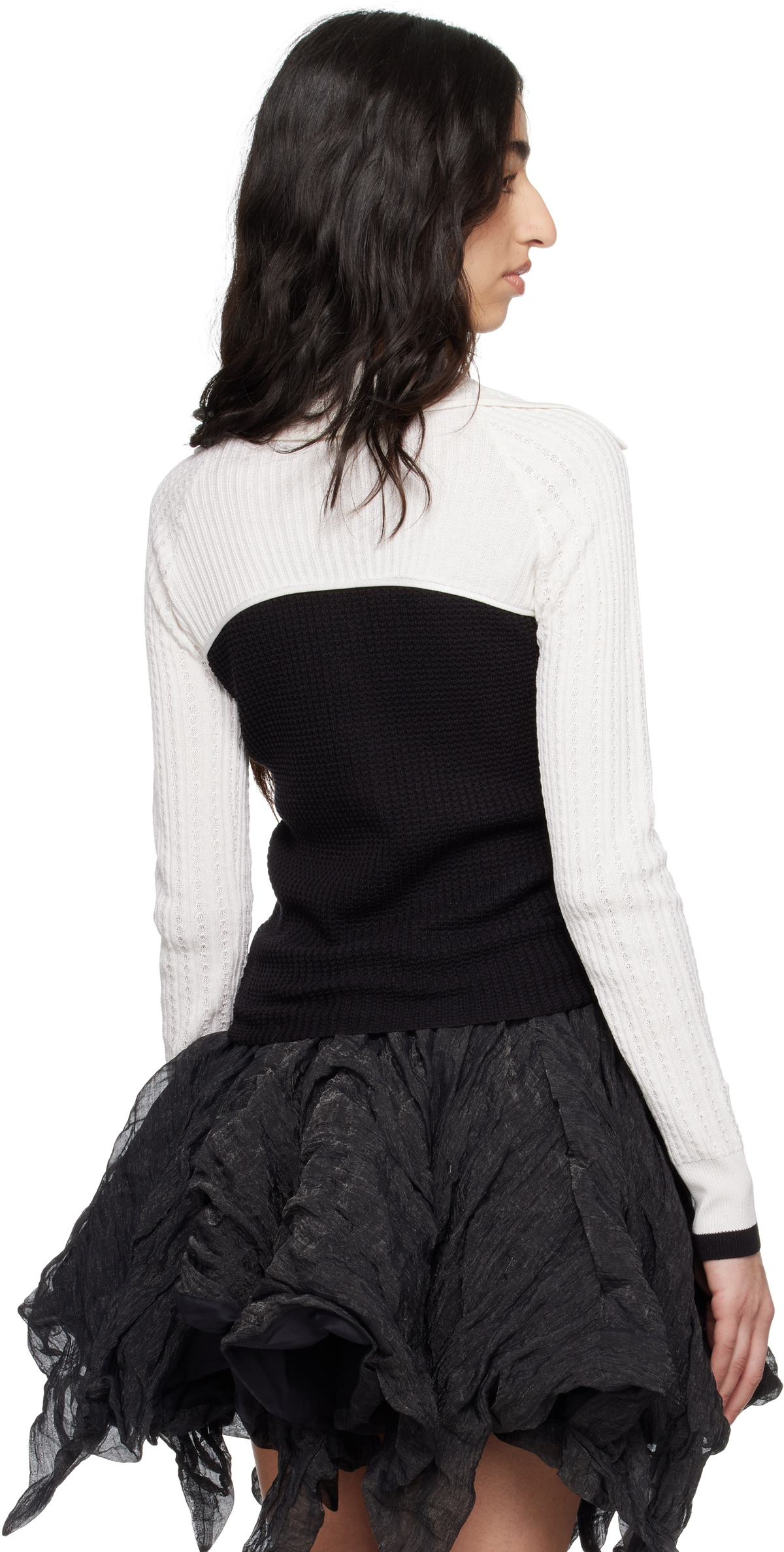 Kiko Kostadinov Black & White Rover Knit Cardigan