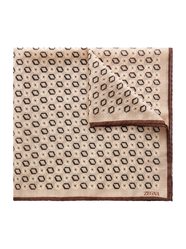 Photo: Zegna - Printed Wool Pocket Square