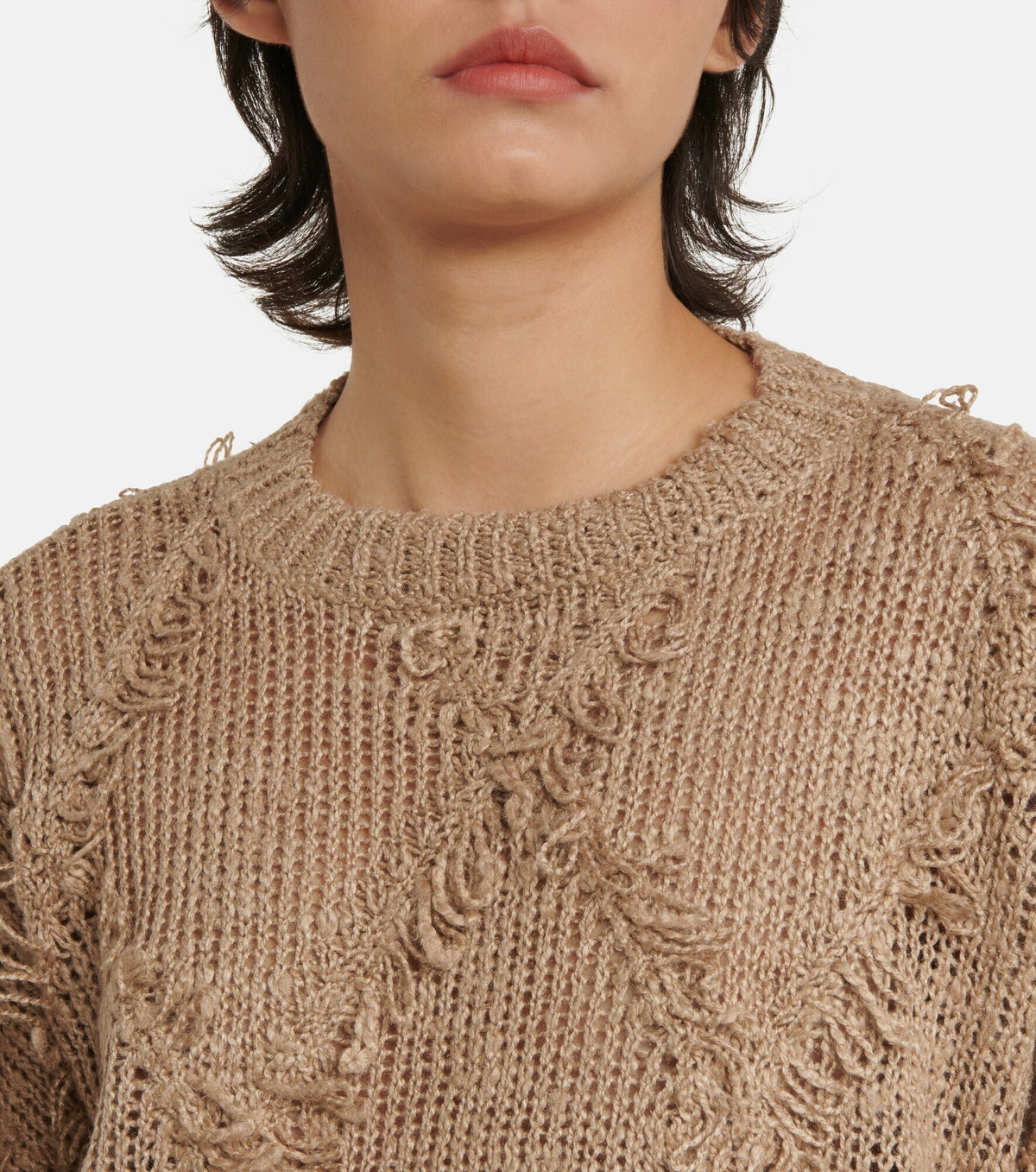 Brunello Cucinelli Black Knit Sig Beading Neck-Line 3/4 Sleeve Zip Up Sweater