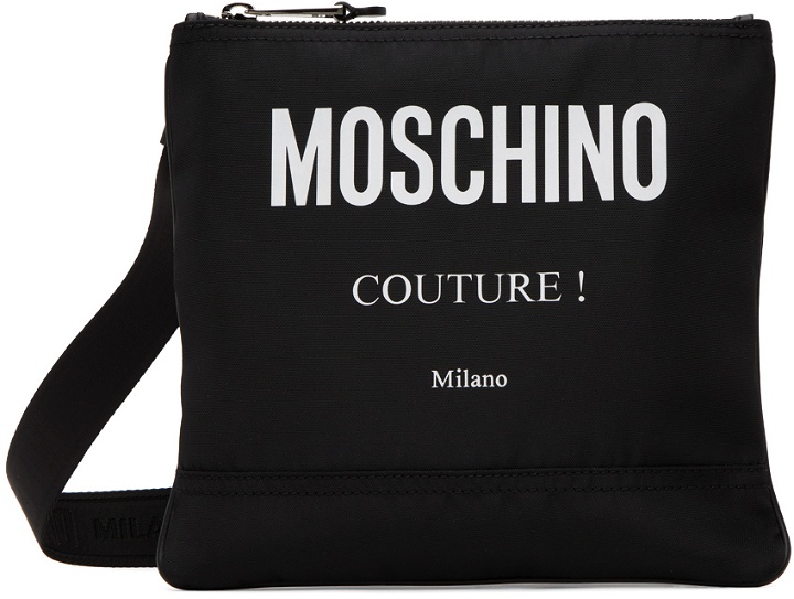Photo: Moschino Black Logo Messenger Bag