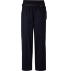Maison Margiela - Navy Wide-Leg Virgin Wool Trousers with Shell Belt Bag - Blue