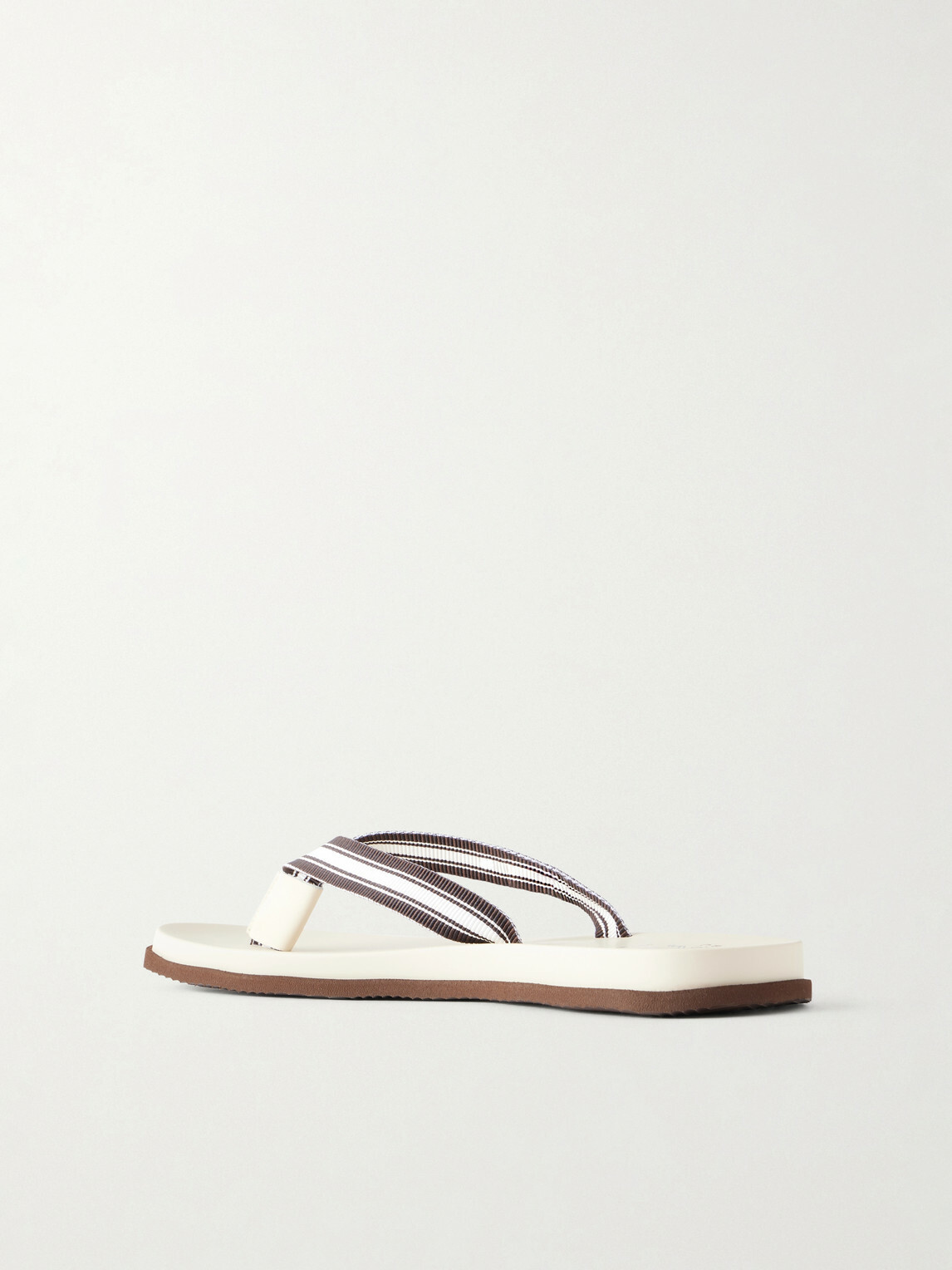 Brunello Cucinelli - Striped Grosgrain Flip Flops - White