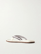 Brunello Cucinelli - Striped Grosgrain Flip Flops - White
