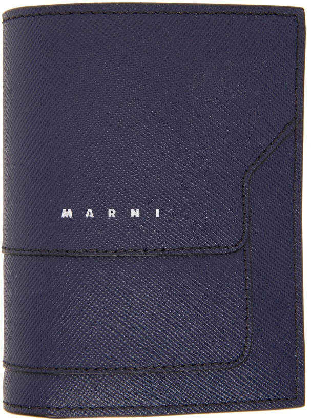 Photo: Marni Navy Saffiano Leather Bifold Wallet