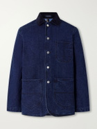 Drake's - Corduroy-Trimmed Denim Chore Jacket - Blue