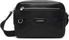 Lacoste Black Ossian Leather Reporter Bag