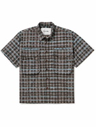 Story Mfg. - Conch Checked Organic Cotton-Poplin Shirt - Brown