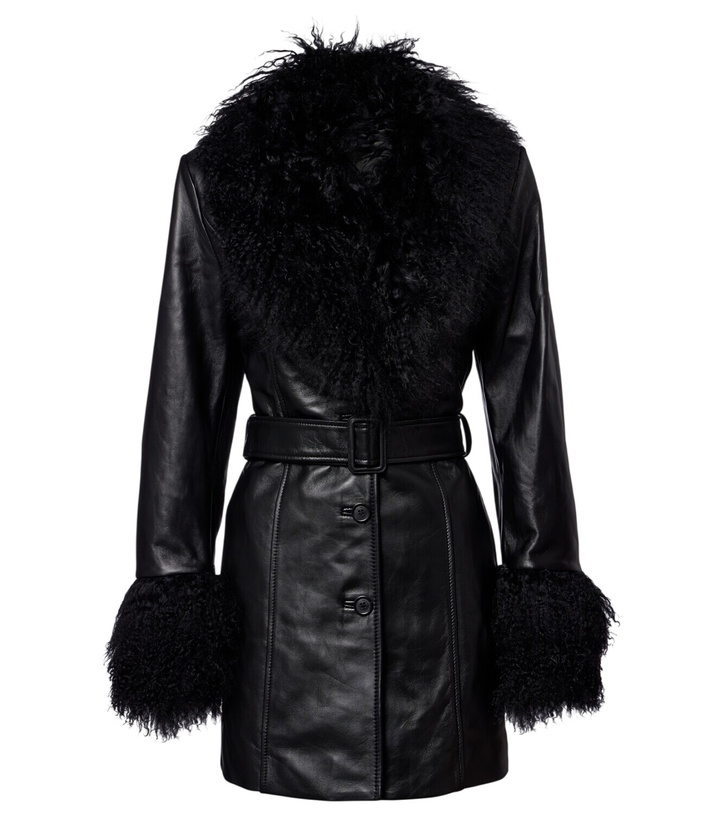 Photo: Nili Lotan Sefa belted leather jacket