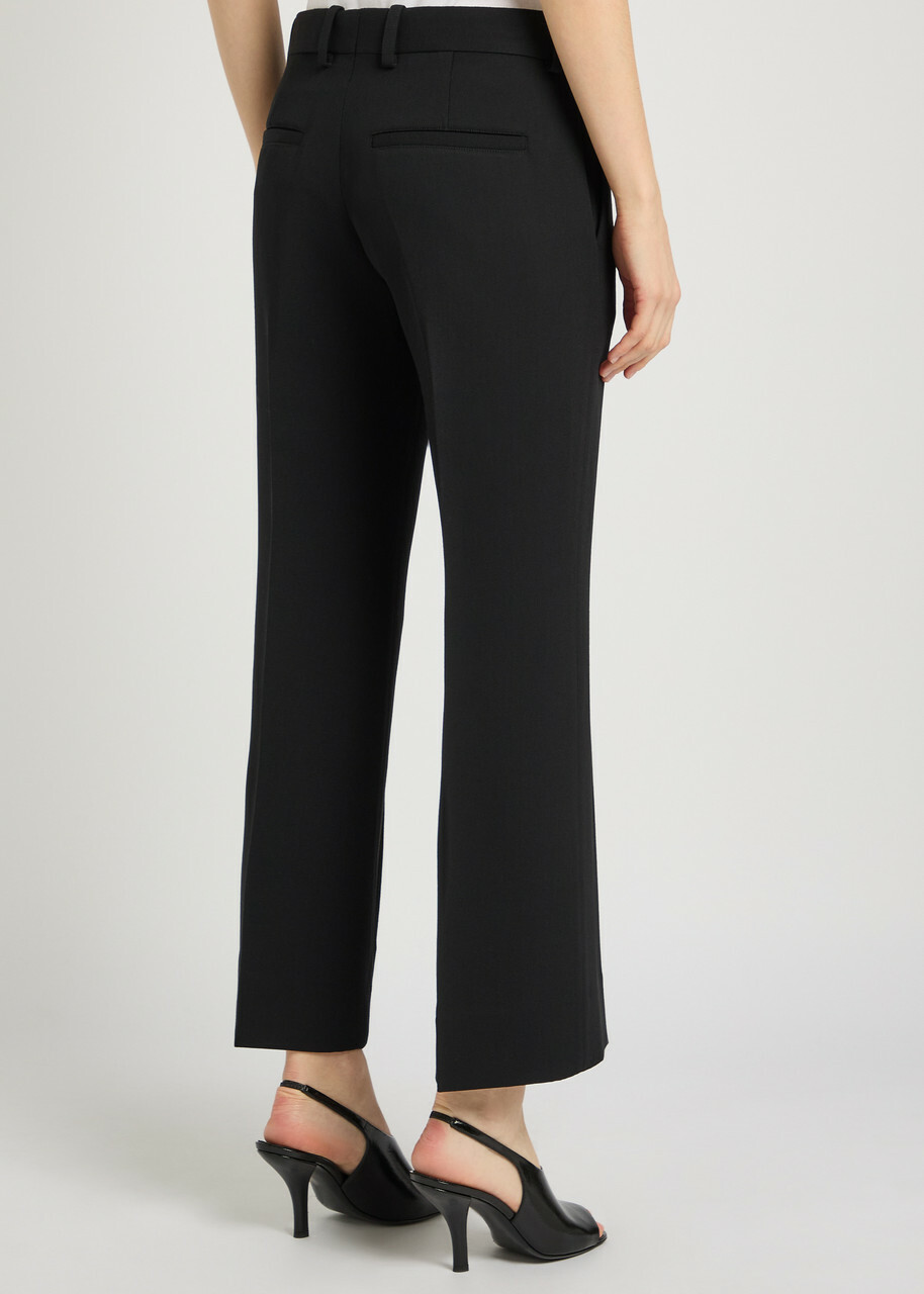 Toteme Bootcut Twill Cropped Trousers Black