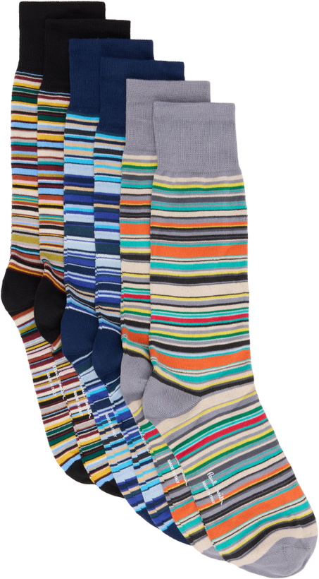 Photo: Paul Smith Six-Pack Multicolor 'Signature Stripe' Socks