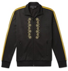 Stella McCartney - Webbing-Trimmed Embroidered Tech-Jersey Track Jacket - Black