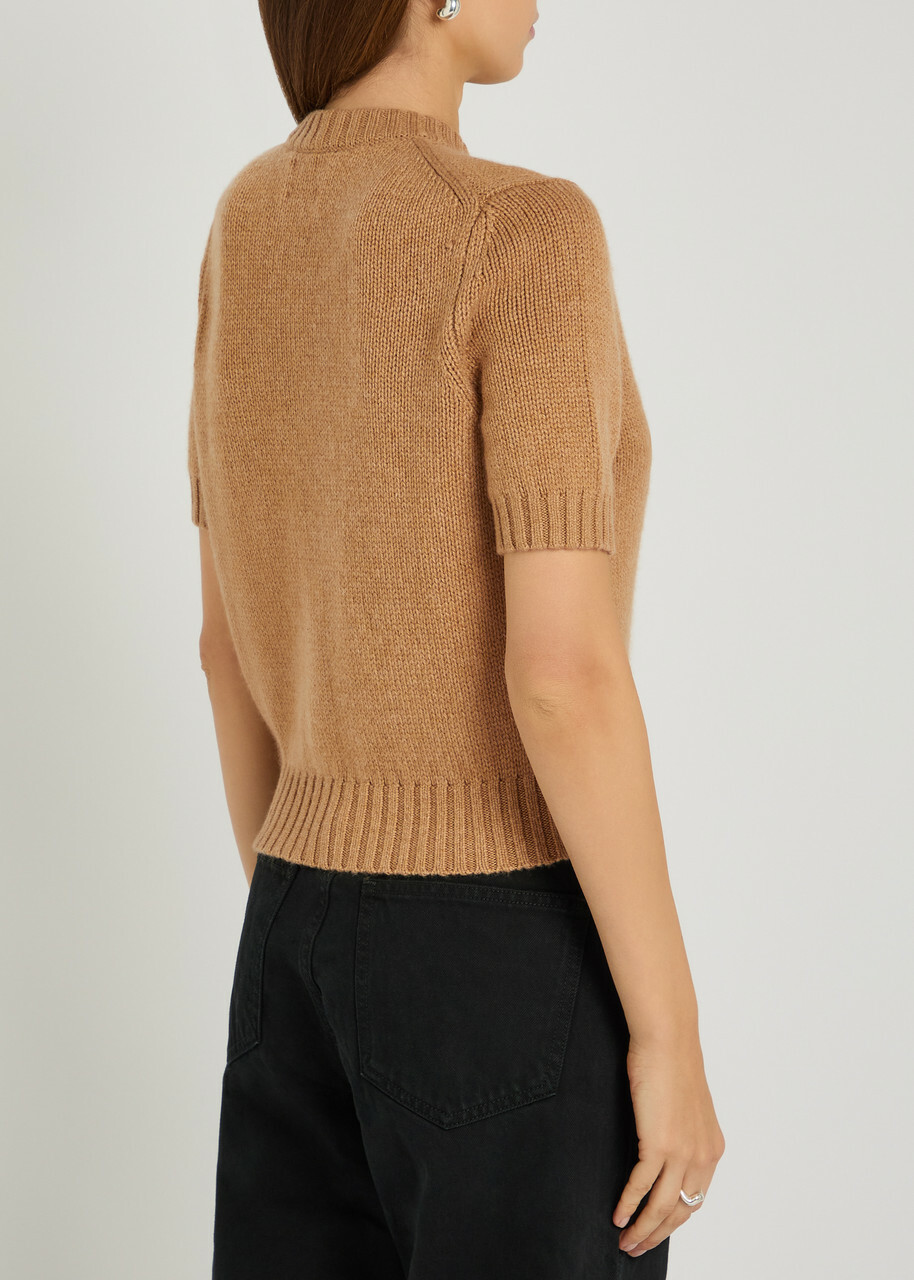 Khaite Nora Stretch-cashmere Cardigan Light Brown